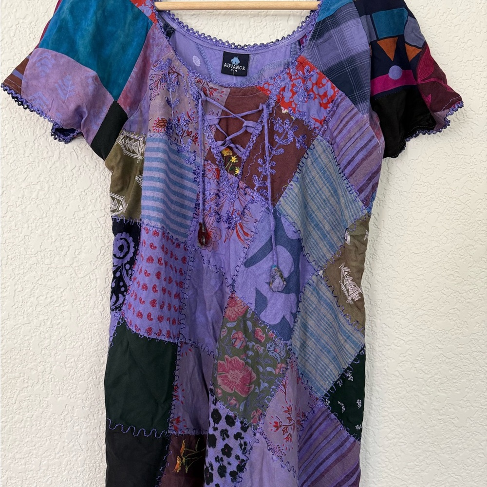 Advance Apparels Multicolor Patchwork Tunic NWT - image 5
